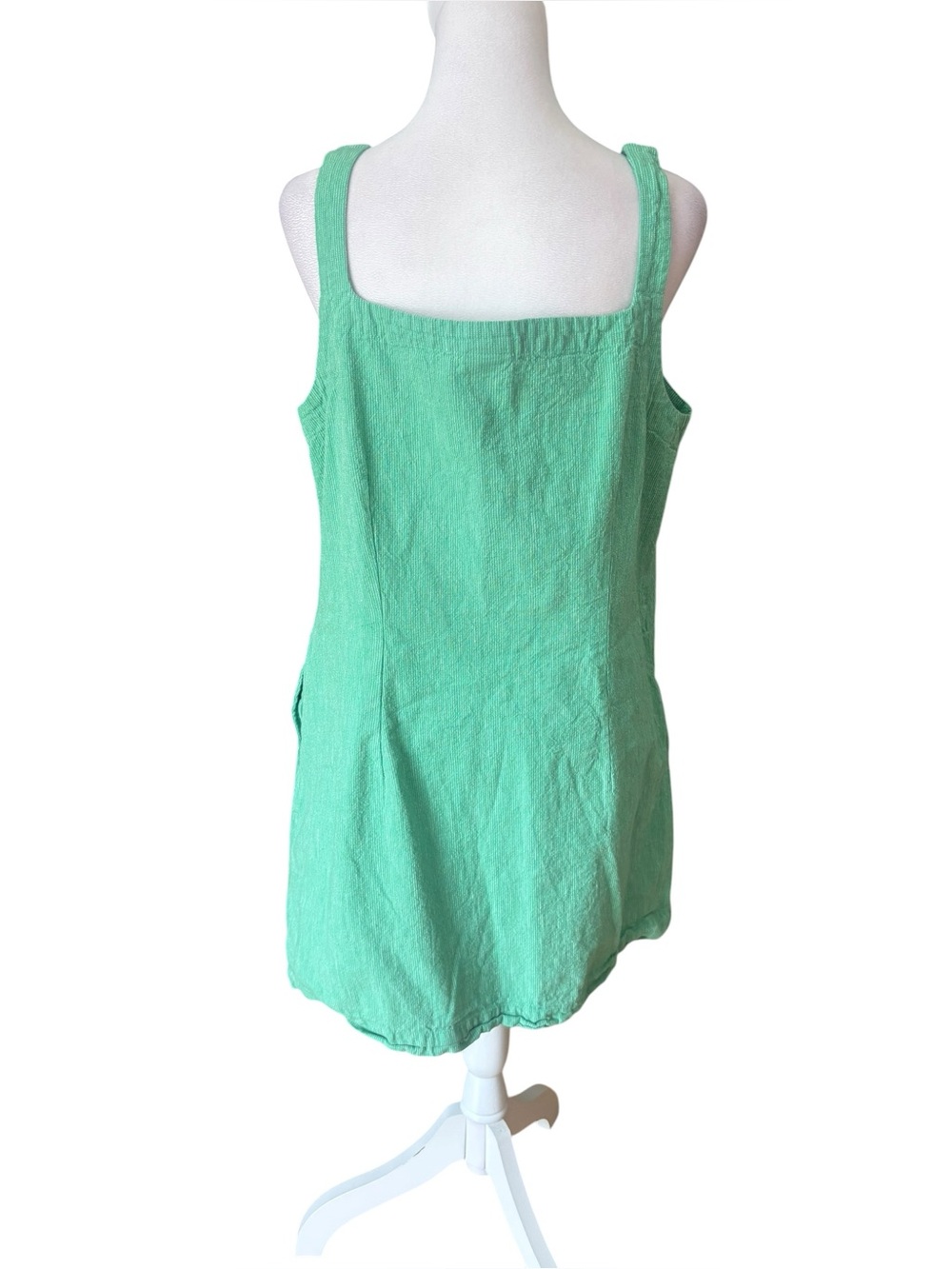 A New Day Cotton Linen Mini Dress With Pockets Womens Size Large Green